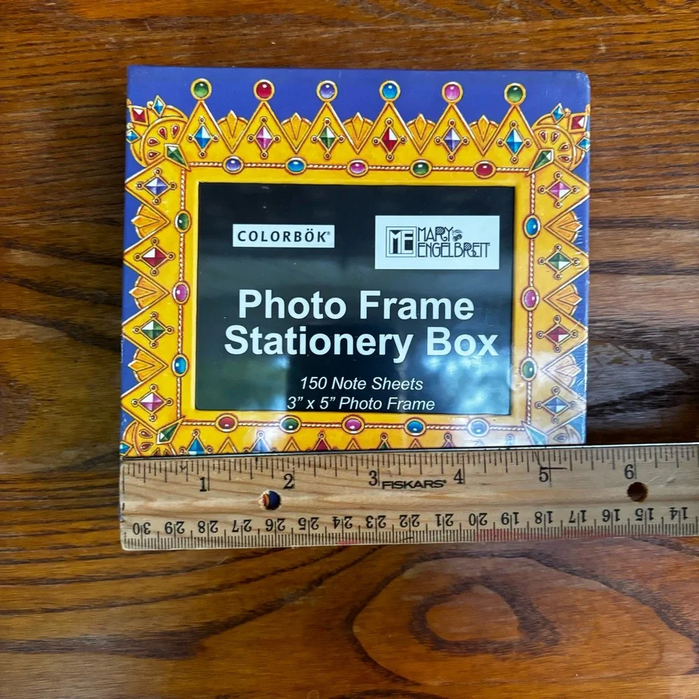 MARY ENGELBREIT NEW (2004) 3 x 5 Photo Frame Stationery Box + 150 Note Sheets